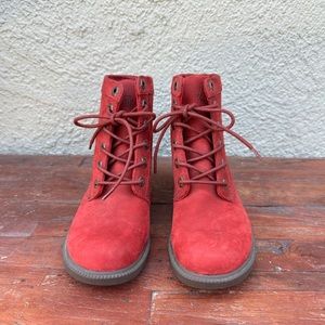 Red/Maroon Leather Kodiak Boots, Size 6